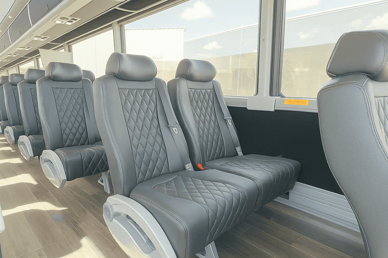 interior of Coach Bus Vacaville charter bus